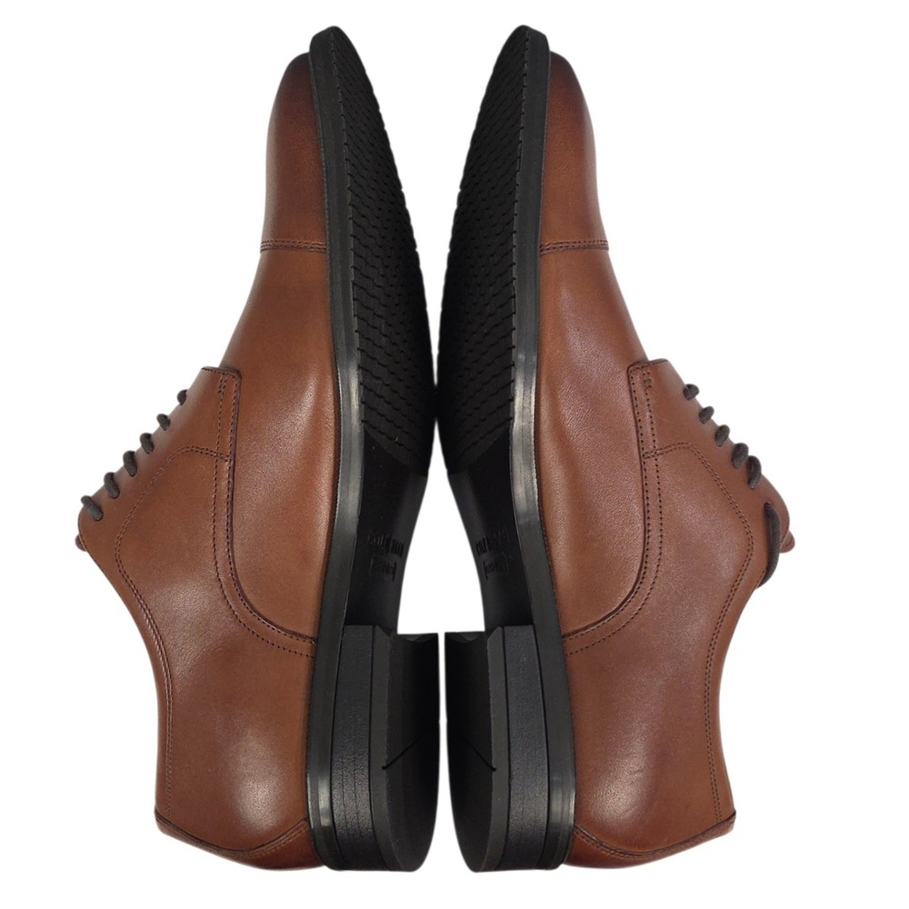 Cole Haan Cap Toe Oxford Dress Shoes Mens 8 Brown British Tan Leather Modern NEW - Picture 5 of 8
